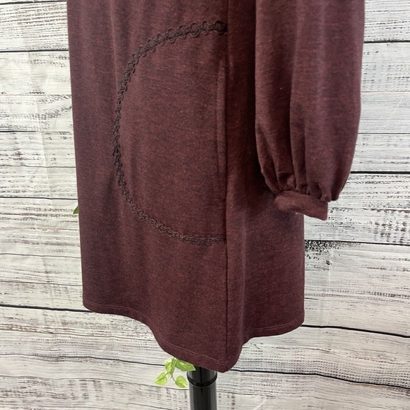 Max Studio Dress size Extra Small Burgundy Stretch Jersey Knit Pockets Casual - Picture 16 of 16